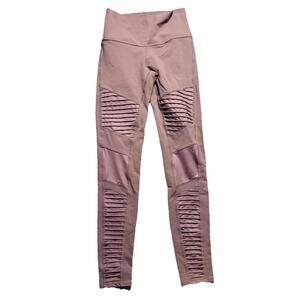 ALO Yoga 7/8 Length Moto Leggings Rose Mauve Womens Sz S